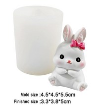 토끼몰드 새해 선물 캔들몰드 귀여운 토끼 양초 금형 실리콘 케이크 장식 베이킹 DIY 수제 비누 향기로운 석고 만들기 부활절, [04] D
