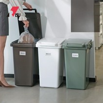 깔끔한 대용량 분리수거함 분리수거장 재활용 대형 대용량 쓰레기통 아파트 주택 자취방, 33L 갈색 플립형 쓰레기통