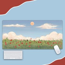 빈티지 명화유화 데스크 장패드 반 고흐의 별자리 장미 해넘이 해바라기 보리밭 고화질 대형 게이밍 마우스패드 사무실 탁상깔개 매트 노슬립 미끄럼방지 선물용 28종, 유화장패드13호, 500*1000*4MM