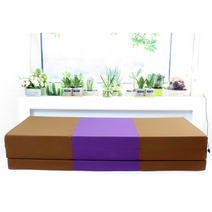 SEJEL.F (세젤에프) 3단 폴리 접이식 매트리스 고밀도 HR스펀지 싱글매트 브라운 & 퍼플 7.5CM, 블랙 & 화이트