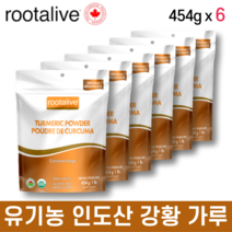 유기농 인도산 강황가루 454g (6개) 오가닉 투메릭 분말 울금가루 심황 루트얼라이브 캐나다 직구 Organic Turmeric Powder India, 6개