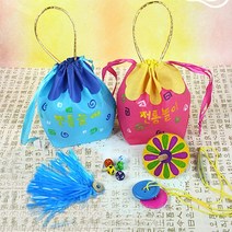 전통놀이 4종세트(주머니 제기 공기 팽이 실팽이)