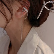 코이체 투웨이 레이어드 롱 드롭 체인 이어커프 귀찌 귀걸이