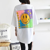 경스홀릭 SMILE 루즈핏 박스 롱티셔츠 임부복 데일리룩 봄신상