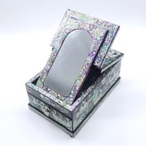 한국 전통 자개 나전칠기 경대 자개함 보석함 야생화 외국인 선물 고급 기념품, 1개