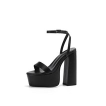 가보시킬힐 통굽 스트랩샌들 여성 키작녀 스틸레토 하이힐14cm G24