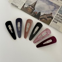 국내제작 6color 겨울 블랙 버건디 베이지 벨벳 헤어핀 와펜 붙이기 DIY 만들기 악세사리 똑딱핀 재료