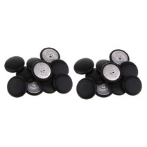 Ursmart 봉제 뜨개질 크로 셰 뜨개질 인형 의류 드레스 만들기 25mm 라운드 용 20 조각 블랙 인조 가죽 커버 버튼