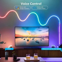 LED 스마트 와이파이 네온 라이트 로프 DIY 스트립 앱 제어 음악 동기화 TV 백라이트 게임 홈 침실 장식 크리스마스 선물