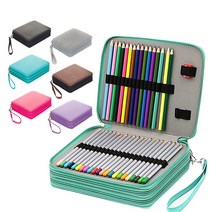 색연필 보관 가방 가죽 필통 파우치, 72색, 브라운