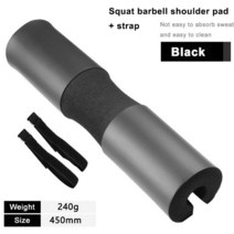 스쿼트 패드 폼 바벨 쿠션 런지 바 힙 추진기를위한 패딩 표준 중량 보호 역도, 08 Black with Straps
