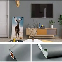 단색 벽지 셀프 접착 방수 및 습기 침실 소년 옷장 데스크톱 가구 리노베이션 스티커, 02 Smoke-grey_02 60cmx300cm