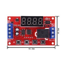 DC 5V 12V 24V 10A 가변 시간 지연 릴레이 모듈 32 모드 LED 디지털 타이밍 트리거 타이머 제어 스위치 펄스사이클, Button Version_24V