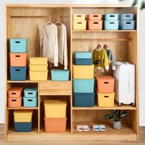 마니세르 리빙박스 플라스틱 수납함 옷 서랍 장난감 속옷 양말 펜트리 정리함 26x18x8, 특대형, 민트