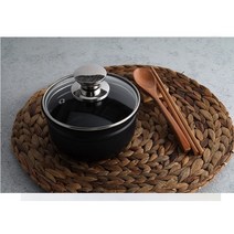 퀸센스 더리치 스텐레스 인덕션 겸용 블랙 세라믹 냄비 뚝배기 14cm, 1개, 더리치 블랙 세라믹 뚝배기 14cm