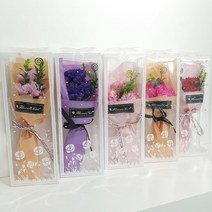 [청결공감] 카네이션 비누꽃다발 감사인사 시들지않는 꽃(3송이+포장박스), 레드_선생님 사랑합니다