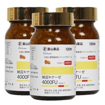토야마 일본 나토키나제 4000FU 낫또 나또 120정, 3개