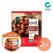 청정원 청정원 안주야 육즙팡팡 매콤돼지구이 400gx2개+(증)양념벌집껍데기, 2개, 400g