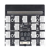 breakout board 17 포트 6pin led 디스 전원 모듈 서버 카드 어댑터 hp 1200w 750w psu gpu miner mining btc eth, 검은색