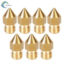 3D 프린터 5pcs MK8 노즐 구리 0.2mm 0.4mm 0.5mm 0.6mm 0.8mm 1.0mm 3D 프린터 부품 압출기 M6 나사 황동 노즐 1.75mm 3mm 필라멘트, One Color_0.2mm 1.75mm, 상세 설명 참조1, 상세 설명 참조1