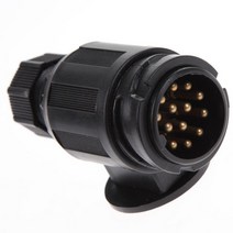 트레일러 커넥터 호환 실용적인 13 핀 트레일러 소켓 검정색 유럽 스타일 전기 플러그 캠핑 RV 캐러밴 자, 한개옵션0