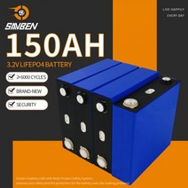 인산철 배터리 3.2V 150AH Lifepo4 충전식 리튬 철 인산염 RV 태양 에너지 절약 시스템에 적합 DIY 12V 24V 48V 160687, 8pcs