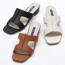 벨루치슈즈 여성 수제화 스트랩 3cm 통굽힐 로우힐 뮬 샌들 슬리퍼 빅사이즈 255-270