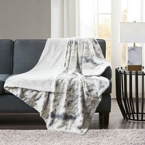 Madison Park 매디슨 파크 사치 오버사이즈 인조 모피 던지기 102181, 회색, 60x70