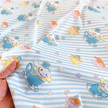 천원단 원단천 Sanrio-Cinnamoroll 강아지 145 면 직물 cm 너비 의류 Hometextile 쿠션 커버 바느질 작업 D, 05 (5)_01 0.5yard (45X140cm)