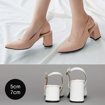 [바닐라슈] 데이픈 누벅 슬림 베이직 슬링백 펌프스(5cm 7cm)