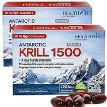 헬스윈 뉴질랜드 HealthWin 남극 크릴오일 Krill Oil 1500mg 30캡슐 2개, 1캡슐당 1500mg
