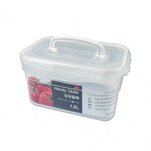 손잡이 핸들 싱싱 밀폐 용기 직사각 1.5L 찬통 반찬통 김치통, 상세페이지 참조