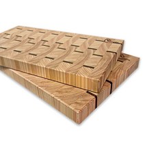 우드리아 나무 엔드그레인 캠핑 플레이팅 원목 도마 편백, 편백엔드그레인-대(45cm)