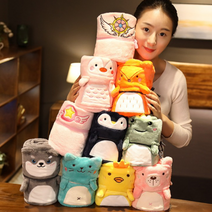 휴대용 어린이집 유치원 선물용 따뜻한 롤업 유아 무릎담요 극세사 동물 캐릭터