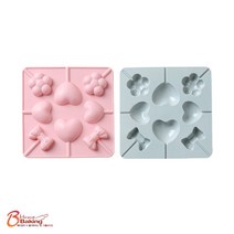 차칸쿡-실리콘롤리팝몰드 하트리본꽃8구 랜덤1개, 단품
