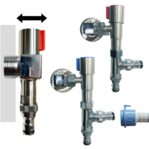 납작수전 양갈래수도꼭지 두갈래수전 세탁기수도꼭지 슬림수전 온수 냉수, 냉수(파랑)+테프론테이프 포함