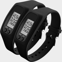 포모어 스포츠 만보기 시계, 블랙, 2개