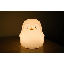 실리콘 LED 펭귄 무드등, 화이트