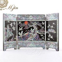 H.jin 자개 나전칠기 병풍 (송학 십장생).현진통상