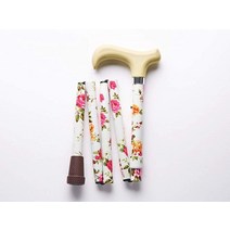 Merry Sticks Designer 접이식 조절 가능한 지팡이 베리114870, Cream Flowers