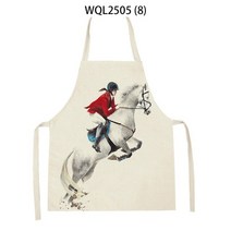 승마복 Animal Horse Print Apron Creative Horse Riding Pattern Kitchen Apron for Women Party Cooking, 08 8_02 68x55cm