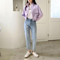 하이칼라 건빵숏점퍼 1114777OUTER 미니 숏자켓 블랙 Black 연보라 Light Purple 소라 Sky Blu