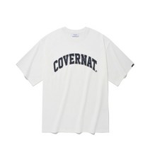 COVERNAT 아플리케 아치 로고 티셔츠 화이트 CO2202ST45WH