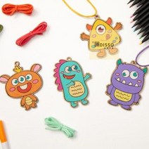 초등학생 만들기 키트 유아 주일학교 나무목걸이 초등 외계인, 두두-초록색