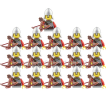 중국 호환레고 중세 군사 레고 성 레드 라이온 나이트 육군 빌딩 조립 미니 피규어 스파르타 블록, ax9809-g 16개