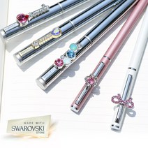 베르티니 볼펜 선물세트 프리미엄 명품 볼펜 각인 스와로브스키 스톤 SWAROVSKI 진급 취업 교수님 어버이날 생일 선물, 8. 리본 화이트