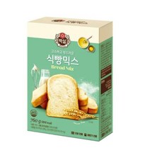 CJ더마켓 홈 베이킹 제과 제빵 빵 만들기 카페 디저트 아이 간식 식빵믹스 초코 핫 케익 와플 브라우니 쿠키 머핀 깨찰빵 식빵 760G, 9개