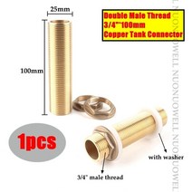 1pc 구리 물 탱크 커넥터 3/4 1 남성 황동 파이프 단일 키 회전 피팅 너트 Jointer 물고기 어댑터, [07] 더블 male 100