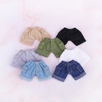 짱패브릭 인형) 오비츠 11 반바지, 진청