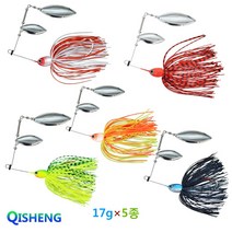 [QISHENG] 스피너베이트 5종 세트 양면 루어케이스, 17g, 혼합색상C